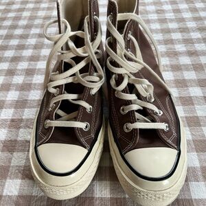 Converse High Top Sneakers in Brown and Cream